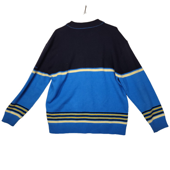 Vtg MeccaDNM Mens Sweater Shirt Sz XXL Blue Y2k Hip Hop Rap Fall Winter Cold - Picture 2 of 11